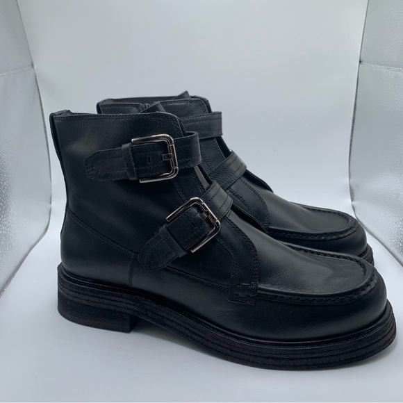 NIB Free People Isla Moto Boot Women's size 9 ankle combat buckle platform black - Picture 3 of 12